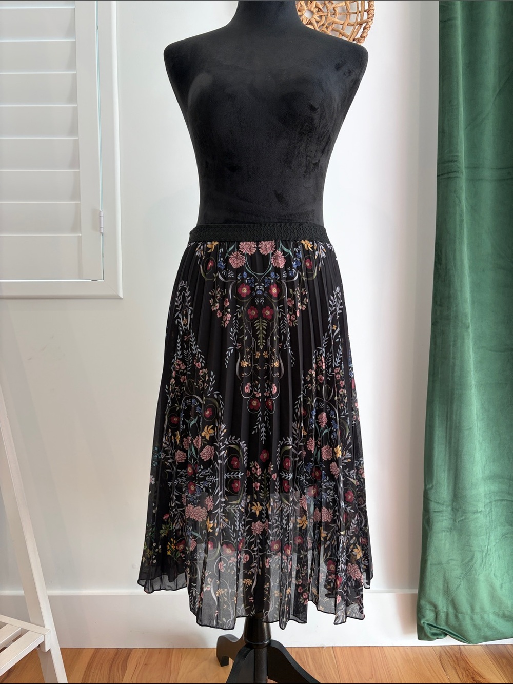Desigual Floral Pleated Midi Skirt